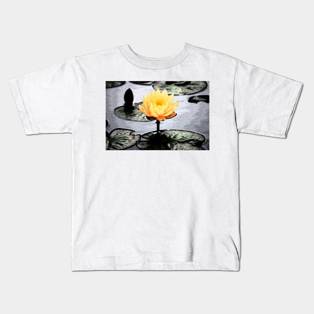 Yellow Water Lily Kids T-Shirt by elisewied